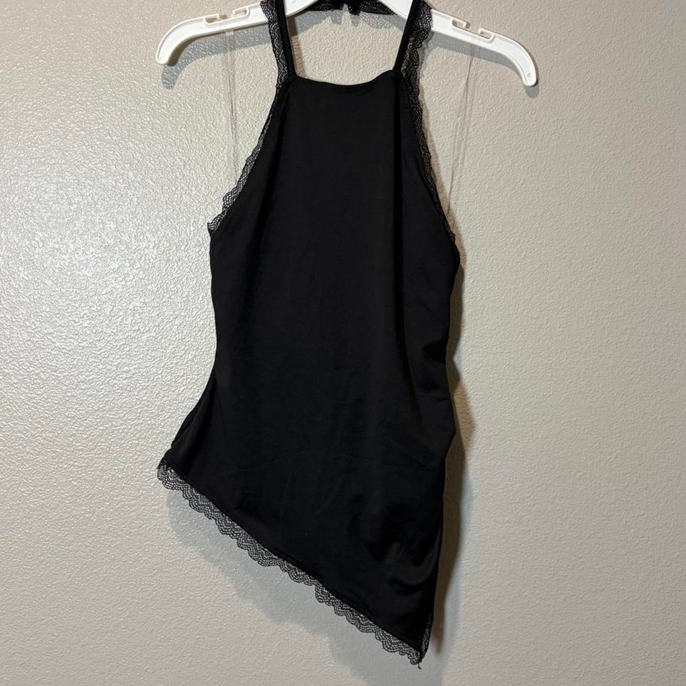 Wild Fable black lace trim halter top in XS